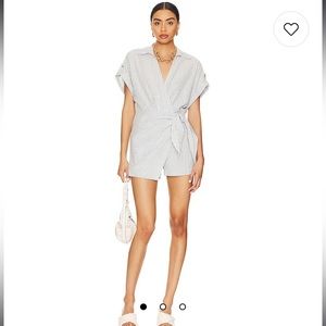 SAYLOR Hara Romper in Blue & White